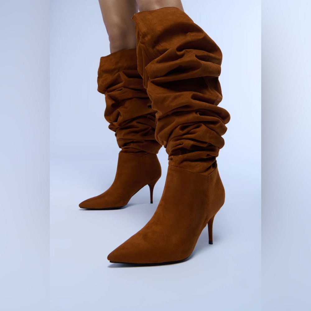 Akira AZALEA WANG ZAKI TAN FAUX SUEDE SLOUCH BOOT